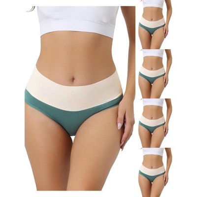 Allegra K Women's High Waist Cotton Comfortable Stretch Soft Tummy Control Briefs Multicolored