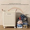 Tramull Collapsible Ceramic White Laundry Basket with Wheels, Medium-Large Hamper for Bathroom & Balcony - 4 of 4