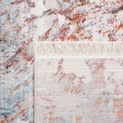 Vintage Persian Blue and Brown Synthetic Runner Rug