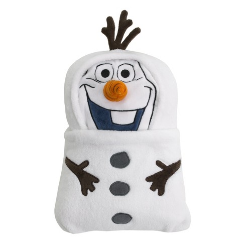 Disney Frozen Winter Cheer White Orange Brown Olaf Character Shaped Blanket