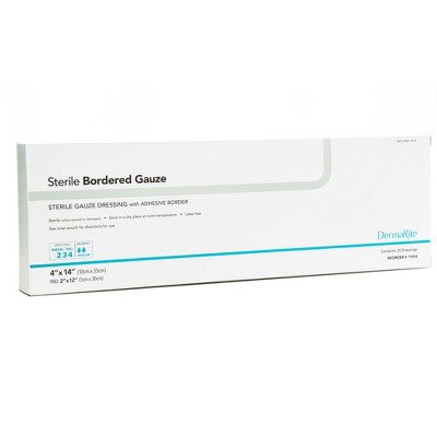 DermaRite Bordered Gauze Adhesive Wound Dressing