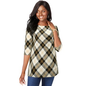 Jessica London Stretch Cotton Boatneck Tunic - 1 of 4