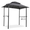 XIYUYEU Outdoor Grill Gazebo with Shelter Tent, 2-Tier Soft Top Canopy with hook and Bar Counters, Gray - 2 of 4