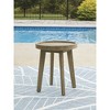 Signature Design by Ashley Bradstreet Bay Outdoor End Table - 19" Round Eucalyptus Wood Patio Side Table with Antique Finish - Weather-Resistant - 2 of 4