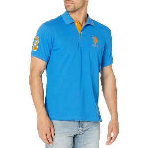 U.S. Polo Assn. Men's Short-Sleeve Polo Shirt with Applique, Casual Summer Slim Fit Polo Shirt with Contrast Color - 1 of 2