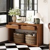 55" Long Console Table with 2 Drawer, Wooden Entryway Table with Open Shelf, Accent Sofa Table, Hallway Foyer Table for Living Room Entryway - 2 of 4