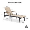 PURPLE LEAF Outdoor Chaise Lounge Chair Set of 2 Patio Pool Lounger Chairs with Wooden Armrest Sunbathing Tanning Recliner for Outside Backyard - 3 of 4