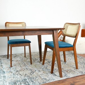 NicBex Mid Century Upholstered  Dining Chairs Set of 2 with Wicker Woven Back,Rustic Accent Chairs for Dining Room,Kitchen,Office - 1 of 4