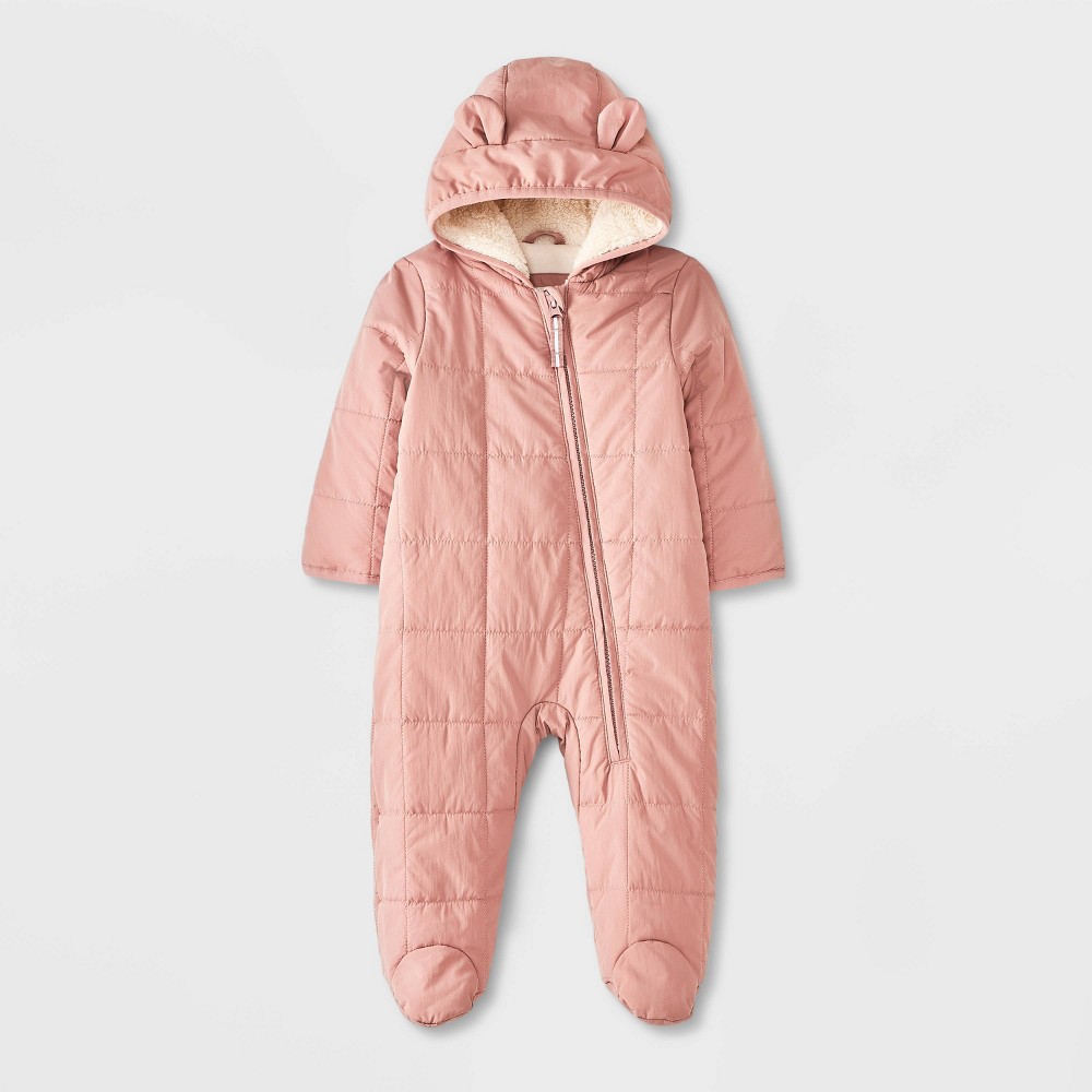 Baby Bunting Puffer Snowsuit - Cat & Jack™ Pink Newborn