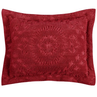 Rio Burgundy Cotton Chenille Tufted Standard Pillow Sham