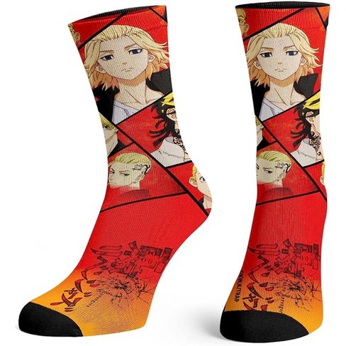  Tokyo Revengers Crew Calcetines para hombres y mujeres Manga Anime Sublimated Socks Red Target