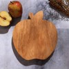 SEVOBAL Serving Platters Cute Apple Shape Wood Cheese and Bread Board with Asymmetrical Modern Design for Cakes, Appetizers, Brown, 9.5"*9.5"*1" - 2 of 4