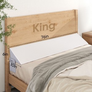 CAVINAS Queen/King Size Wedge Pillow,25D Support Foam,250gsm Polyester Air Later Cover,Ergonomic Bed Pillow for Bedroom,Machine Washable Cover - 1 of 4