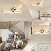 DAKAFUL Rotatable Modern LED Ceiling Light, Chrome3-Arm 20in Dimmable Flush Mount Fixture, Minimalist Design for Home/Office/Hallway(Sliver) - 2 of 4