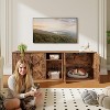 Double Litter Box Enclosure, Hidden Litter Box Enclosure with Corridor Rustic Brown - 4 of 4