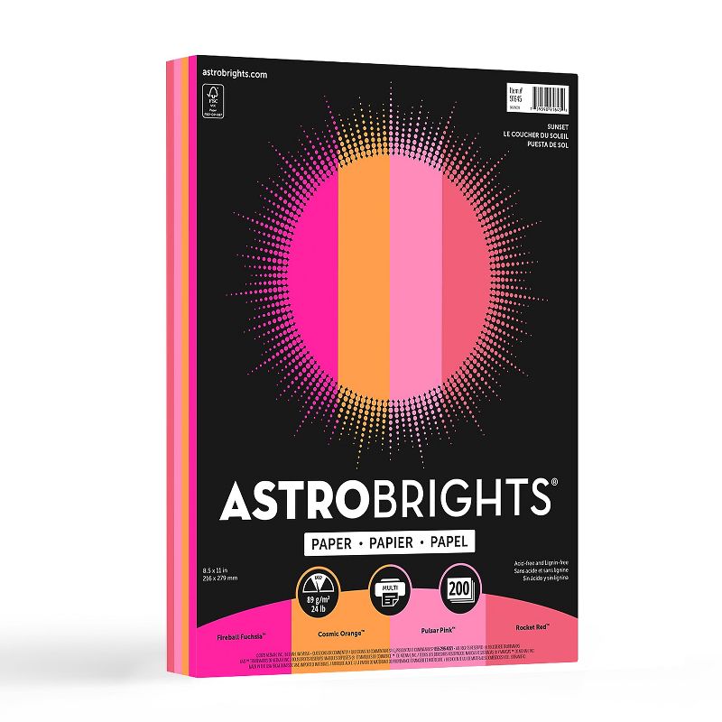 Astrobrights Color Paper 8.5 x 11 24 lb/89 91645, 1 of 4