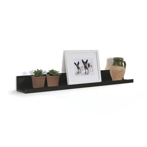 24" Set of 2 Picture Ledge Shelves Black - InPlace - 1 of 4