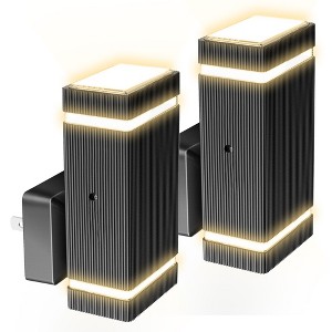 YANSUN 1-Light Dimmable LED Night Light Plug in with Dusk-to-Dawn Sensor-Ideal for Bedroom, Hallway, and Stairway 2 Pack - 1 of 1