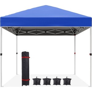 Acekool 10x10 Pop Up Canopy Tent, One-Person Setup Instant Shelter, Adjustable Heights, Wheeled Bag, Sandbags & Stakes, Outdoor Shade, White - 1 of 4