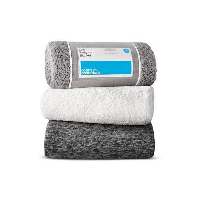 50" X 70" 12lbs Sherpa Weighted Blanket With Removable Cover Ivory