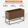 PexFix 36" x 18" Brown Large Metal Rectangular Planter with Shelves and Drainage Holes for Indoor/Outdoor Tall Plants Flowers - 2 of 4