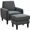 TiramisuBest Gray 25.5" Wide Polyester Barrel Chair and Ottoman - 2 of 4