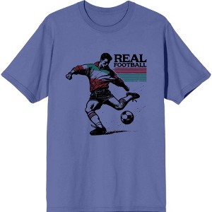 "Real Football" Sports Back to School Adult Crew Neck Short Sleeve Tee - 1 of 3