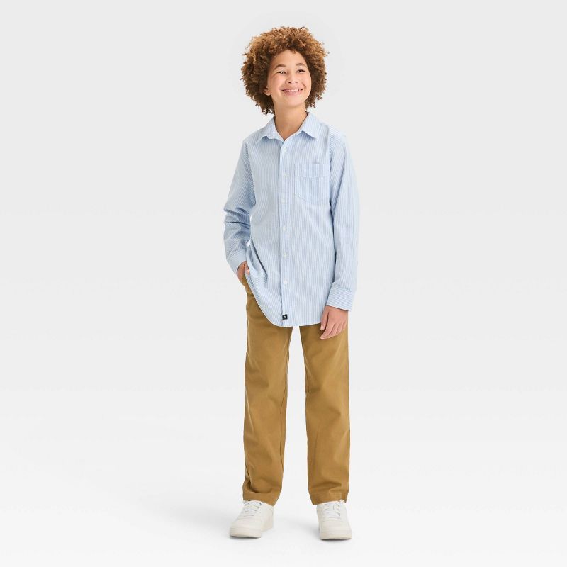 Boys' Oxford Striped Long Sleeve Button-Down Shirt - art class™, 4 of 5