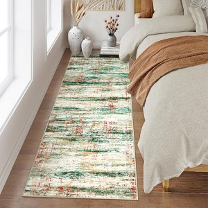 Modern Hallway Rugs 2x6 Non-Slip Abstract Runner Rugs, Non-Shedding Neutral Indoor Carpet, Stain-Resistant Ultra-Thin Floor Carpet Mats for Bedroom - 1 of 4