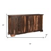 HomeRoots 72" Dark Brown Solid Wood Live Edge Sideboard with Six Doors - 3 of 4
