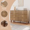 6 Drawer Dresser with Vintage Pattern Design, Modern Chest Dresser with Deep Drawers for Bedroom, Living Room, Entryway - 4 of 4