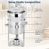 11QT Soup Chafer Set, Stainless Steel Round Soup Warmer with Pot, Notched Lids & Fuel Holders, Commercial Food Warmer for Buffets Events Party - 4 of 4