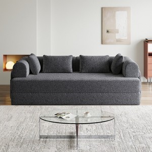 78.7-Inch Convertible Sleeper Sofa Bed with Cylindrical Pillow,Folding Sofa Bed with Side Pocket,Floor Sofa Lounge Couch for Living Room Bedroom - 1 of 1