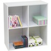 Kings Brand Furniture White Wood 4 Cube Organizer Storage Bookcase - 2 of 3