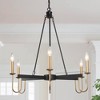 LNC Camerena 6-Light 28" Modern Candle Large Chandelier,Good and Matte Black - 2 of 4