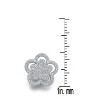 Guili Sterling Silver Floral Stud Earrings with Clear Cubic Zirconia, a Delicate and Timeless Jewelry Piece for a Graceful and Elegant Touch - 2 of 3