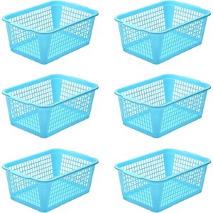 YBM HOME Plastic Perforated Storage Basket Bin Office Drawer, Shelf Desktop CountertopTray Organizer 32-1184, Pack of 6 - 1 of 4