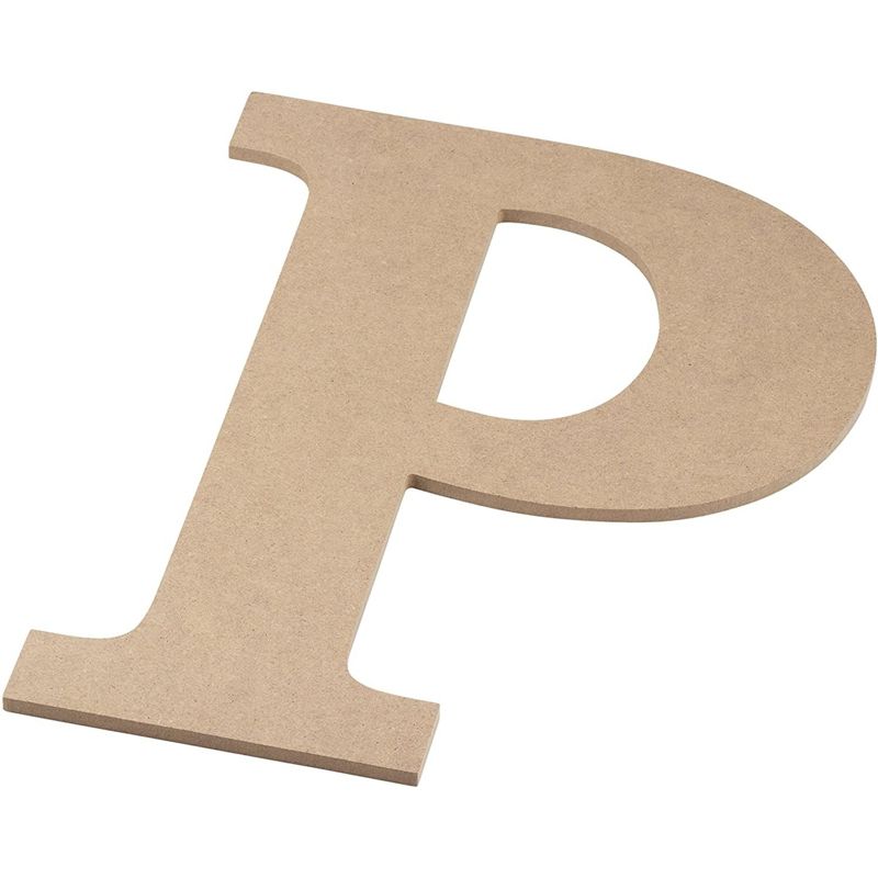 Juvale Unfinished Wooden Alphabet Letters for Home Wall Decor, Greek Letter P for Rho (9 x 11.6 x 0.25 in.), 4 of 6