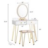 Costway Vanity Makeup Dressing Table W/ 3 Lighting Modes Mirror Touch Switch White - image 4 of 4