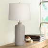 Pacific Coast Lighting Chinon 26" High Modern Coastal Table Lamp French Gray Finish Ceramic Single White Shade Living Room Bedroom Bedside Nightstand - 2 of 4