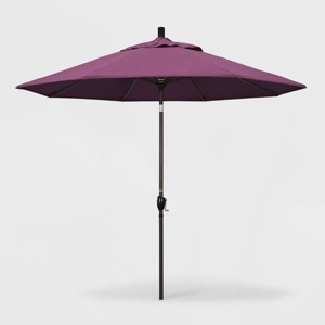 9' Pacific Trail Patio Umbrella Push Button Tilt Crank Lift Sunbrella - California Umbrella - 1 of 3