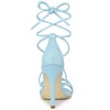 Allegra K Women's Open Toe Lace Up Tie Back Strappy Stiletto Heels Sandals - 4 of 4