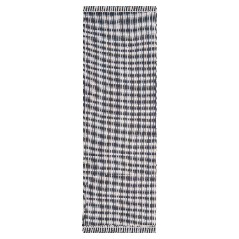 2'3inx8' Runner Ivory/Navy Stripe Flatweave Woven - Safavieh