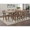 Pine and Rubberwood Solids Rustic Counter Chair (Set of 2) with Shaped Wood Seat, Saw Rasping and Distressing, Modern Ranch Design - 4 of 4