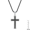Steeltime Men's stainless steel Our Father english prayer rotating cross pendant. Color Options: Silver, Gold, Black, Mixed - 3 of 4