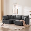 89" Modern 5-Seater Modular L-Shaped Sectional Sofa with Movable Ottoman, Vertical Stripe Cushions, Throw Pillows - 2 of 4
