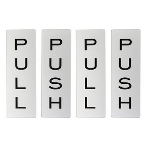Unique Bargains Acrylic Self-Adhesive Decor Home Business Push Pull Door Sign 2 Pairs - 1 of 4