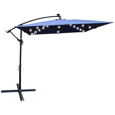 Outdoor Patio Umbrella, Waterproof 8 Ribs with Crank and Cross Base for Garden Deck Backyard Pool Sunshade Outdoor Deck Swimming Pool