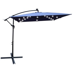 Outdoor Patio Umbrella, Waterproof 8 Ribs with Crank and Cross Base for Garden Deck Backyard Pool Sunshade Outdoor Deck Swimming Pool - 1 of 4