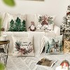 Set of 4 Merry Christmas Trees Reindeer Snowflake Throw Pillow Covers, 18 x 18 Inch Xmas Red Berries Hello Winter - 3 of 4